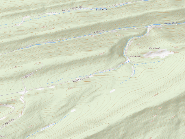 USGS topographic map of Bald Eagle State Forest roadside campsite 066 Swift Run Road