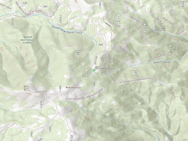 USGS topographic map of Bald Mountain Campground