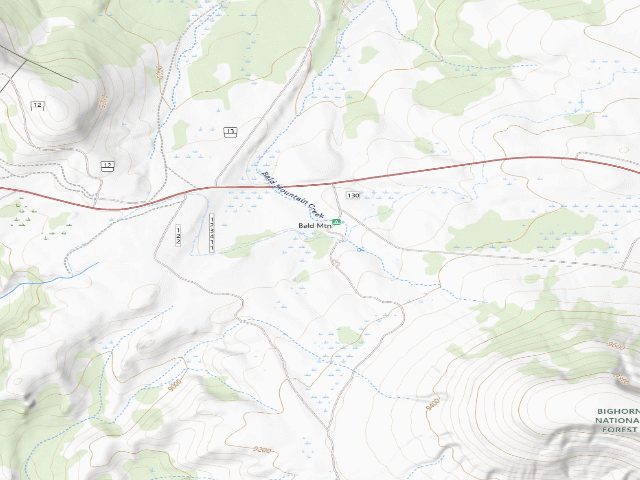 USGS topographic map of Bald Mountain Campground