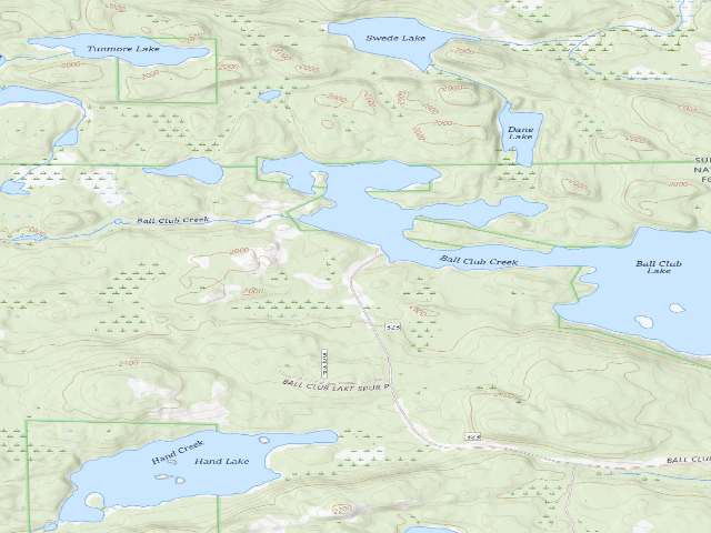 USGS topographic map of Ball Club Lake Camping Area