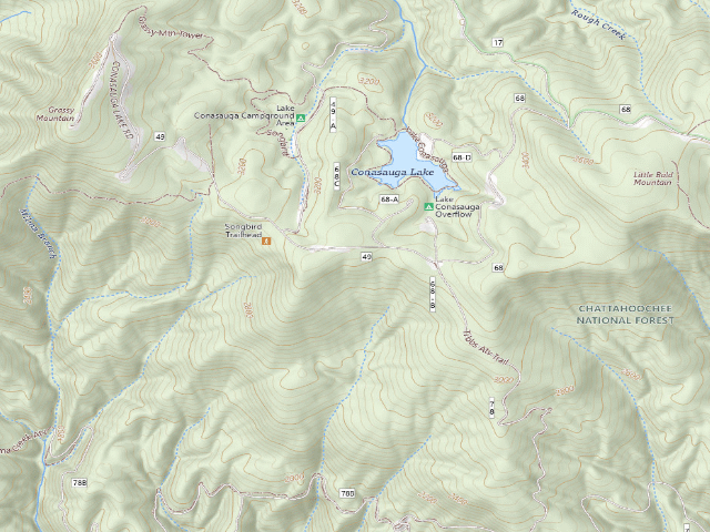 USGS topographic map of Ball Field Camping Area