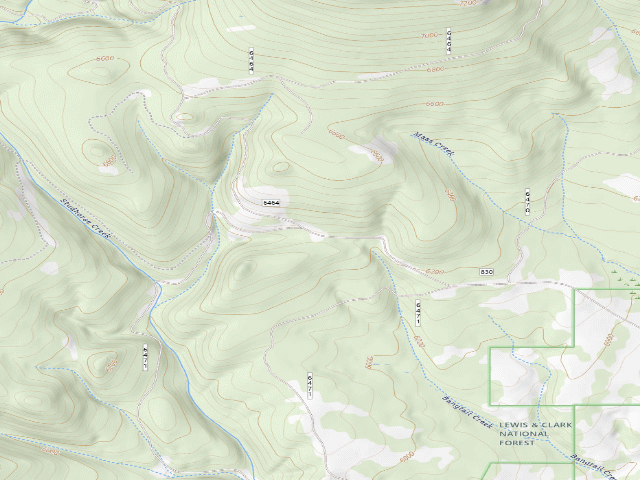 USGS topographic map of Bangtail Creek-830-01