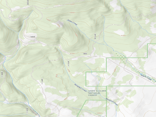 USGS topographic map of Bangtail Creek-830-03