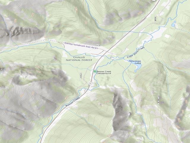 USGS topographic map of Banner Creek Campground