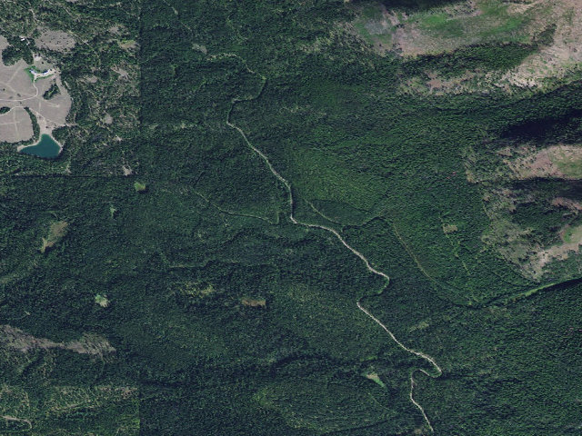 Aerial image of Barber Creek Road/ Foothills Trail Access