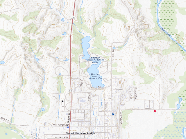 USGS topographic map of Barber State Fishing Lake