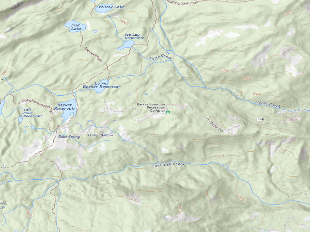 USGS topographic map of Barker Recreation Area