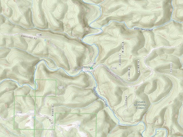 USGS topographic map of Barkshed Cg