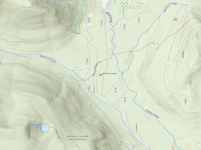 USGS topographic map of Barlow Creek