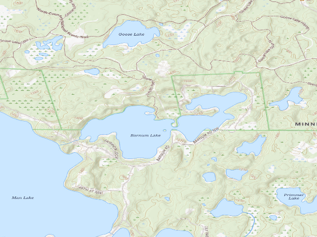 USGS topographic map of Barnum Lake - W2