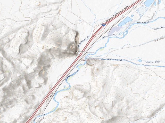 USGS topographic map of Barretts Diversion Dam Camping Area
