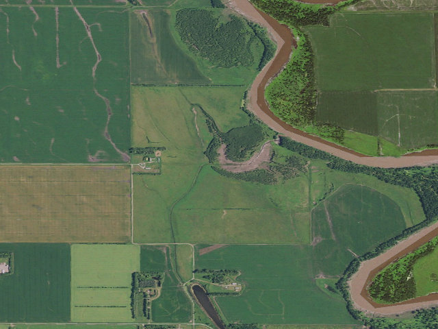 Aerial image of Barron WMA (Pembina County)