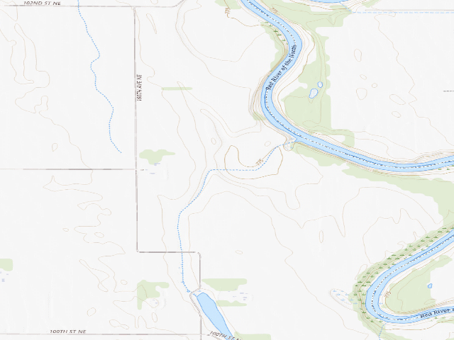 USGS topographic map of Barron WMA (Pembina County)