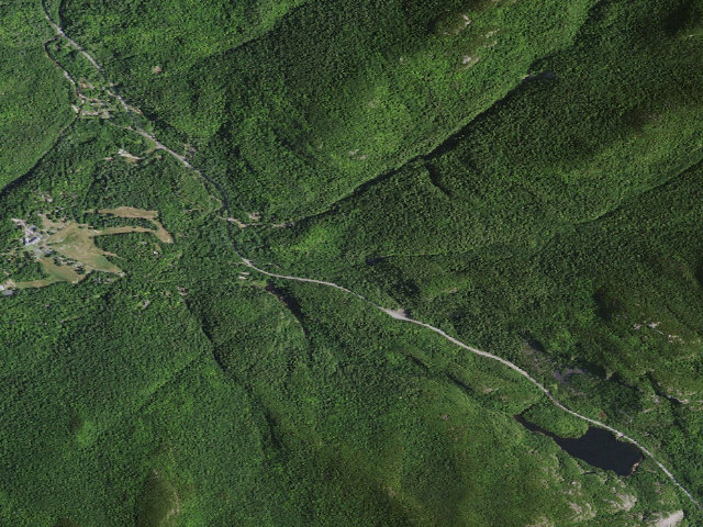 Aerial image of Base Of Roaring Brook Falls Campsite [DEC #13923] (Giant Mountain Wilderness)