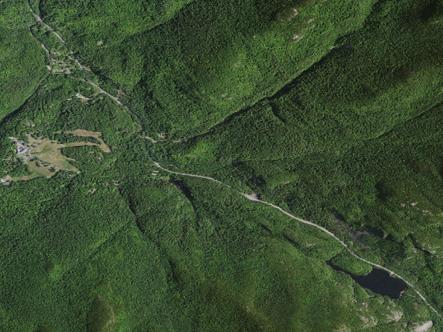 Aerial image of Base Of Roaring Brook Falls Campsite [DEC #13924] (Giant Mountain Wilderness)
