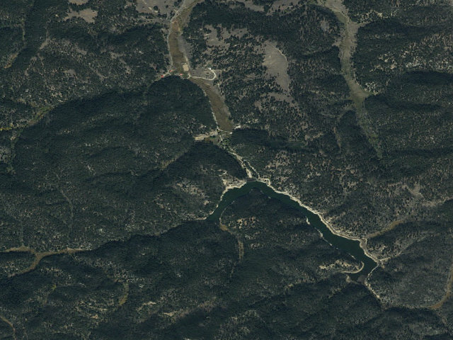 Aerial image of Basin Canyon Campground