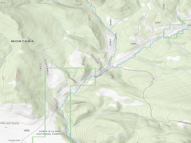 USGS topographic map of Basin Creek Rd 6393-1