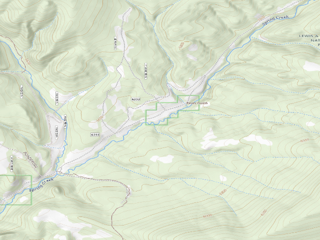 USGS topographic map of Basin Creek Rd 6393-6