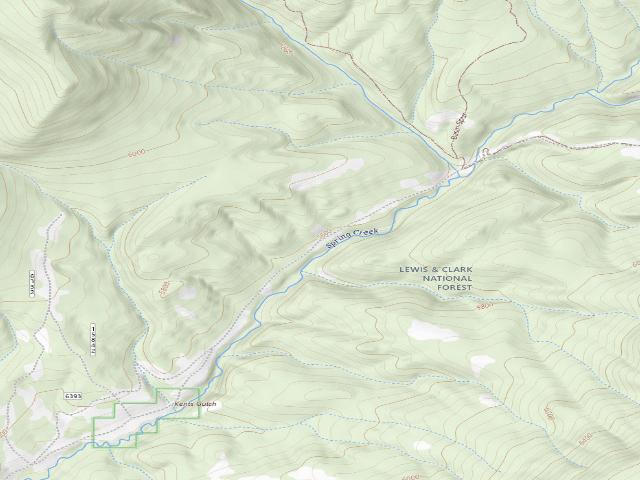 USGS topographic map of Basin Creek Rd 6393-7