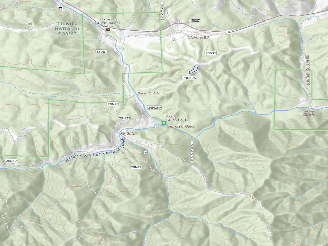 USGS topographic map of Basin Gulch Cg-F