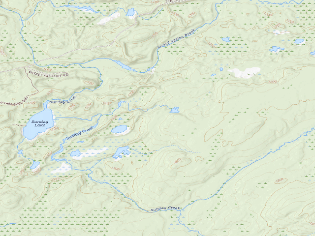USGS topographic map of Basket Factory Rd Accessible Campsite (Independence River Wild Forest)