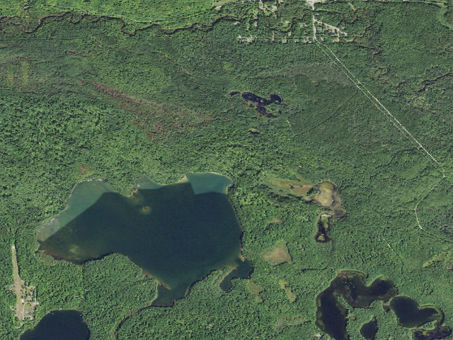 Aerial image of Bass Lake Camping Area