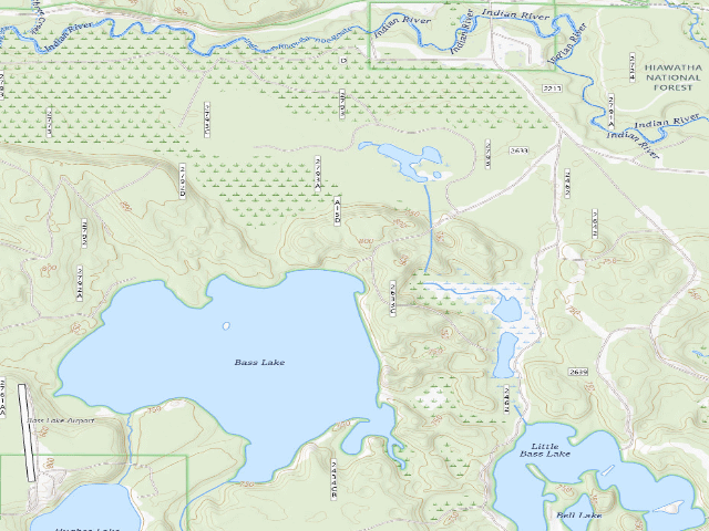 USGS topographic map of Bass Lake Camping Area
