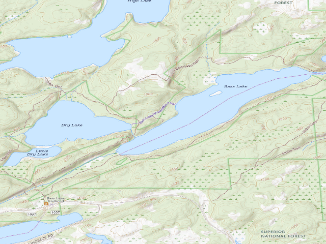 USGS topographic map of Bass Lake Site 1