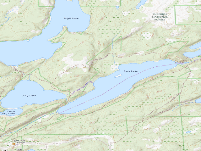 USGS topographic map of Bass Lake Site 2