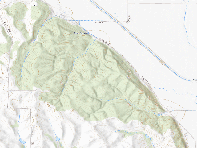 USGS topographic map of Basswood Ridge WMA