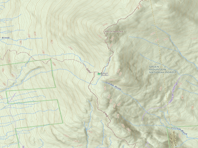 USGS topographic map of Battell Shelter