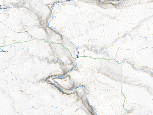 USGS topographic map of Battle Creek Wild And Scenic River