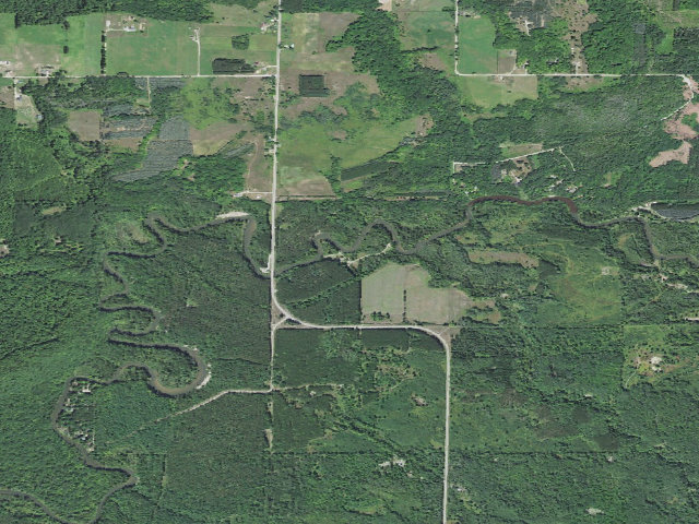 Aerial image of Baxter Bridge State Forest Campground