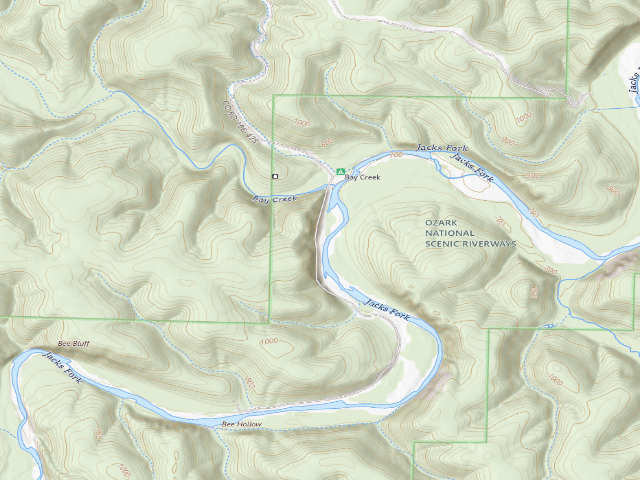 USGS topographic map of Bay Creek Campground