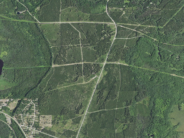 Aerial image of Bay de Noc Trailhead Camping