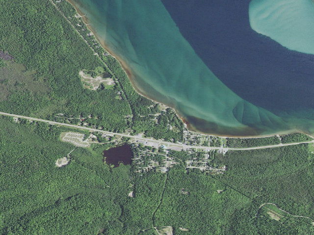 Aerial image of Bay Furnace Campground