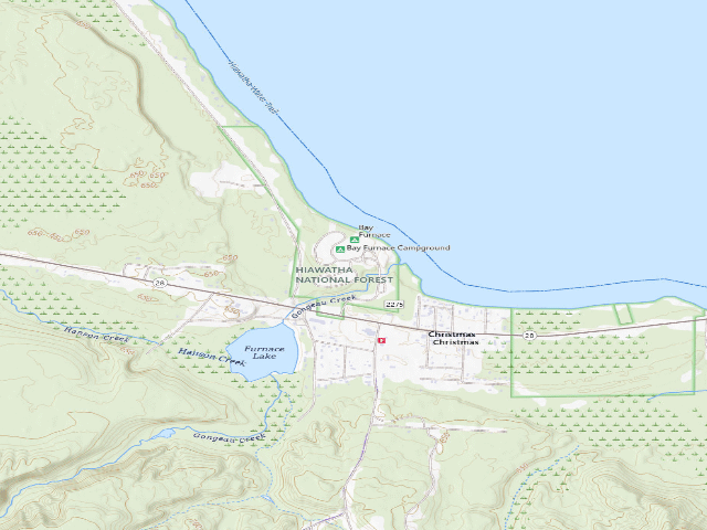 USGS topographic map of Bay Furnace Campground