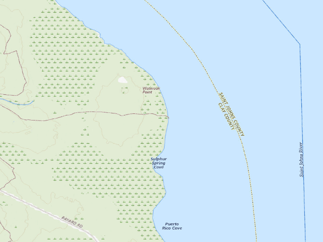 USGS topographic map of Bayard Conservation Area primitive campsite