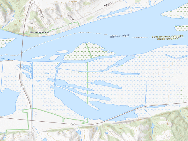 USGS topographic map of Bazile Creek WMA