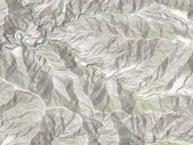 USGS topographic map of Bear Canyon Trail Camp