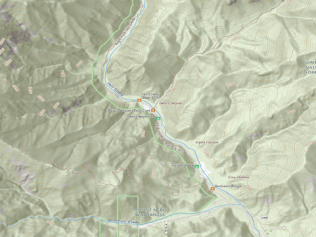 USGS topographic map of Bear Canyon