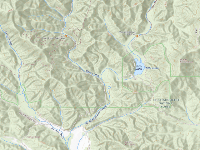 USGS topographic map of Bear Creek Campground