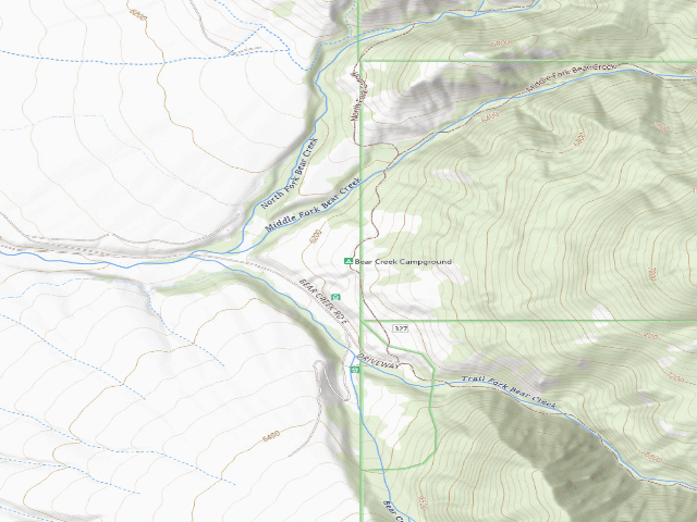 USGS topographic map of Bear Creek Campground