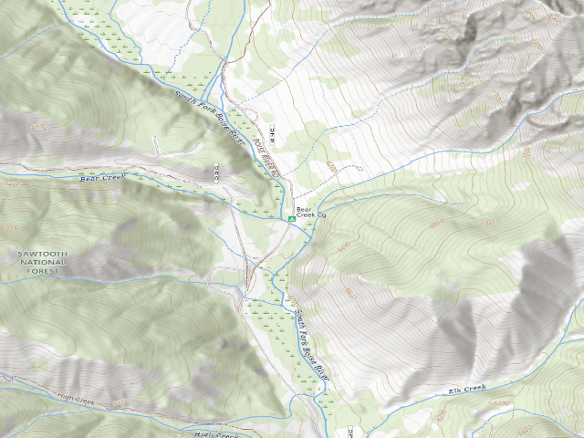 USGS topographic map of Bear Creek Cg