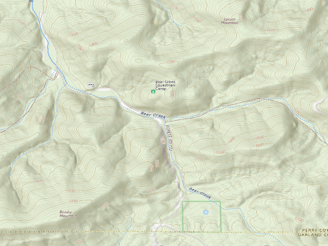 USGS topographic map of Bear Creek Equestrian Camp