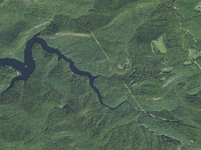 Aerial image of Bear Creek Lake Dispersed Campsite
