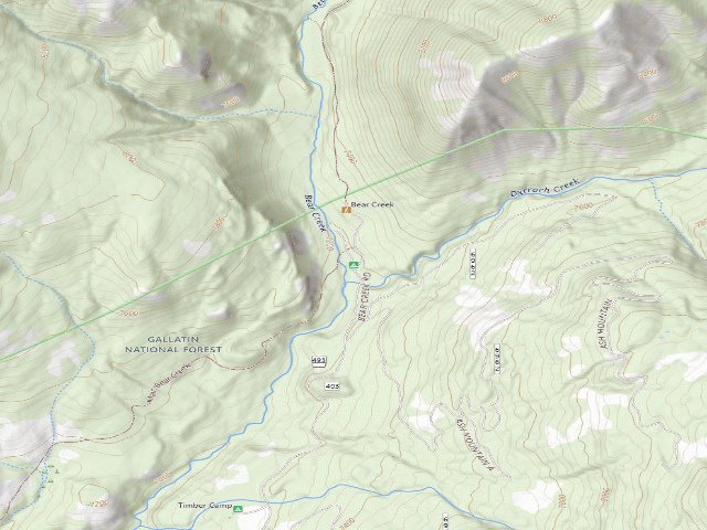 USGS topographic map of Bear Creek