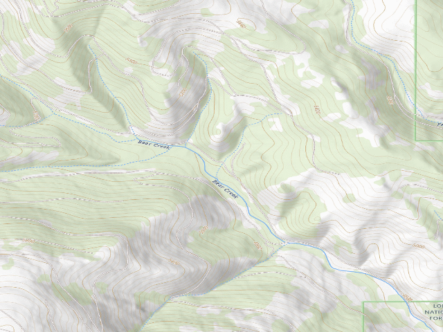 USGS topographic map of Bear Creek