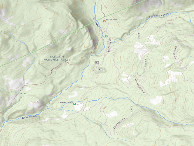 USGS topographic map of Bear Creek Road-006