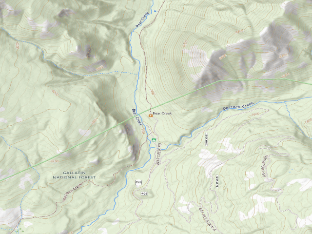USGS topographic map of Bear Creek Road-007